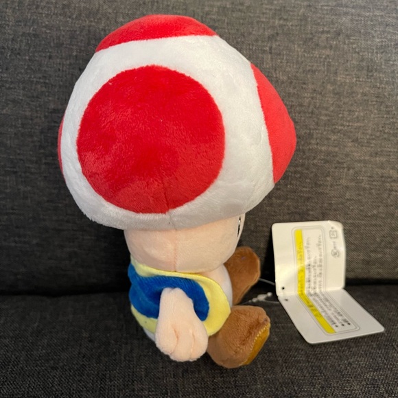Sanei Super Mario Series 7 inch Toad Plush Toy New with tags Sen-ai-bocki - Picture 4 of 6